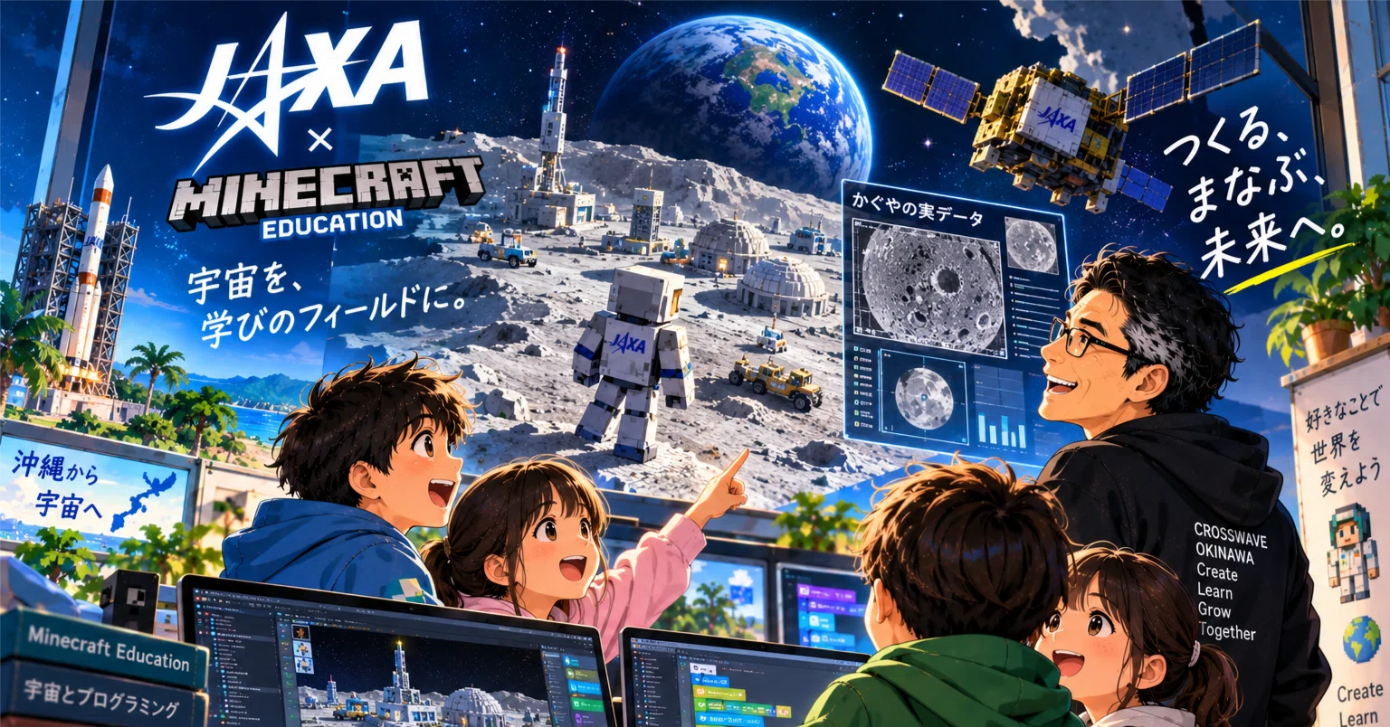 JAXAがマインクラフトを本気の宇宙教材に｜かぐやの実データと沖縄の