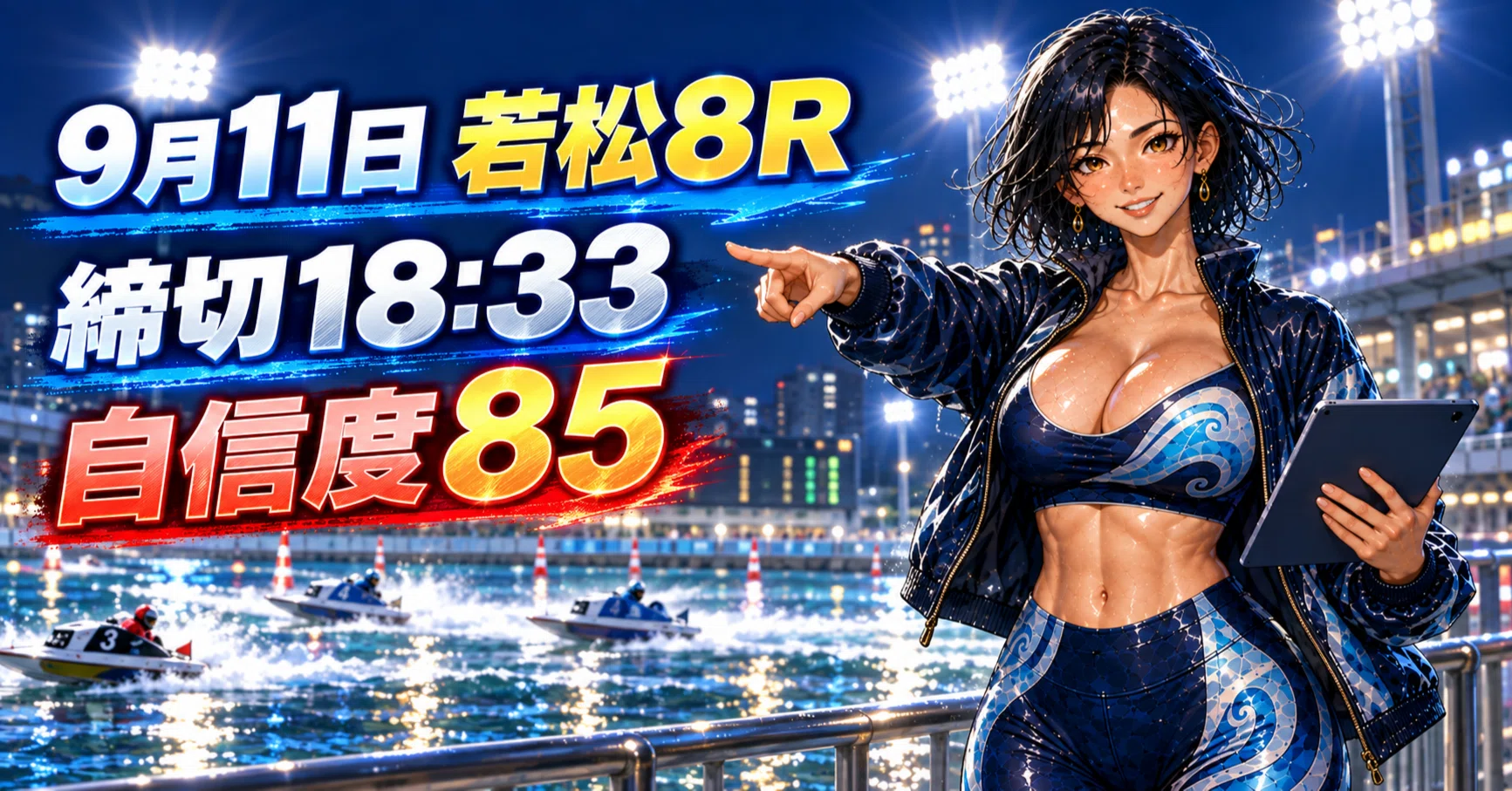 ボートレース予想・9月11日】若松8R｜締切18時33分・自信度85｜AI×演算