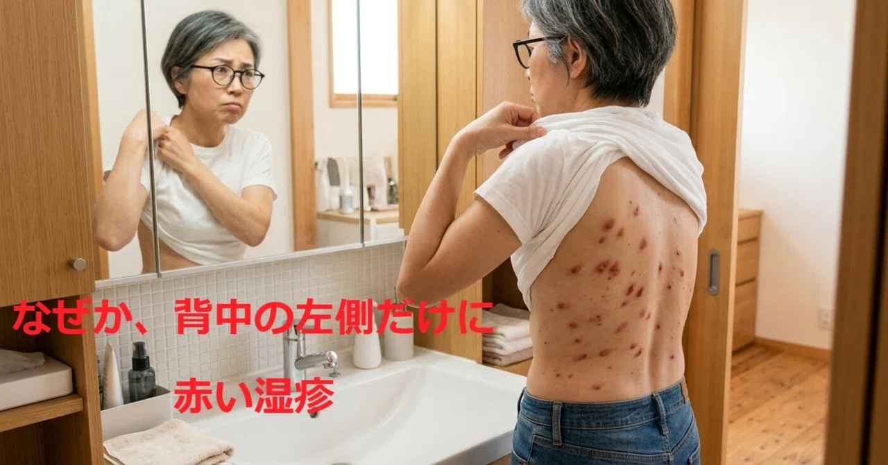 【体の変化①】背中の左側だけに湿疹