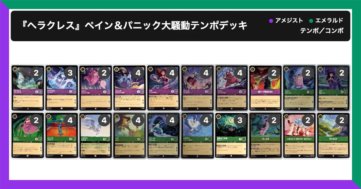 ロルカナデッキ解説】『ヘラクレス』ペイン＆パニック大騒動テンポ