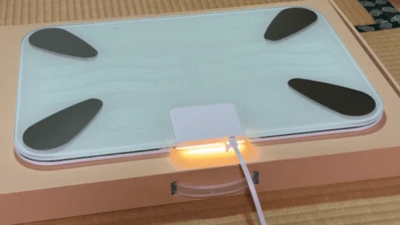 スマートバスマット 体組成計モデル（2026）を充電している様子