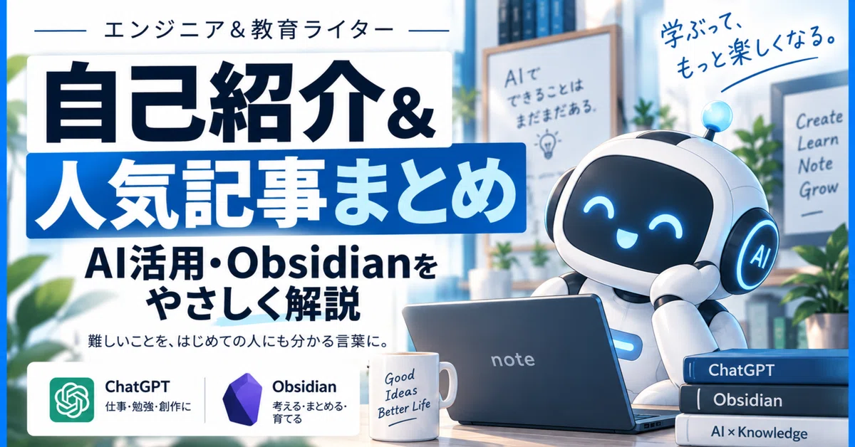 自己紹介＆人気記事まとめ】小峯知之｜AI活用・Obsidianをやさしく