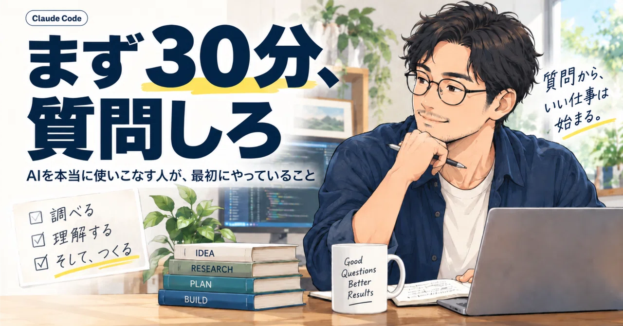 プロンプトが下手なのではない。Claude Code 開発者は「まず30分、質問しろ」と言う｜mono | ExcelとAIとガジェットと