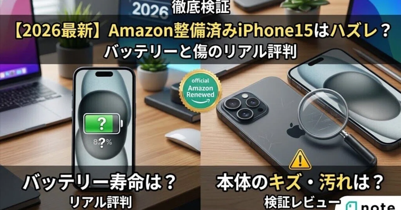 2026年最新】iPhone 15のAmazon整備済み品はハズレ？バッテリーと傷の
