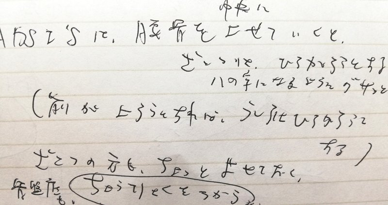 ミミズ文字で速記 笑 みろひら トータルビューティートレーナー モナリザ ピラティス Note
