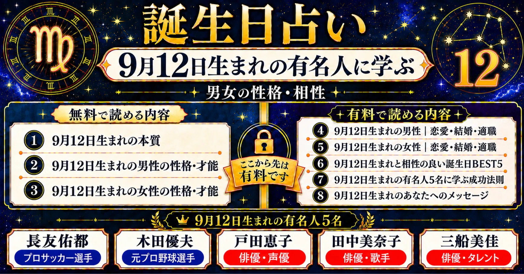 9月12日生まれの有名人