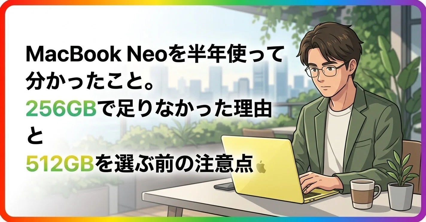 MacBook Neoを半年使って分かったこと。256GBで足りなかった理由と