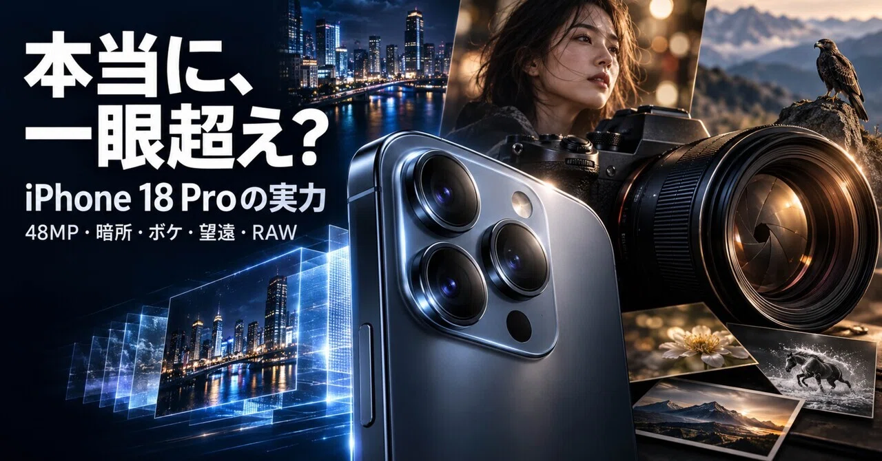 iPhone 18 Proのカメラ性能は一眼カメラ超え？画質・暗所・ボケ・望遠