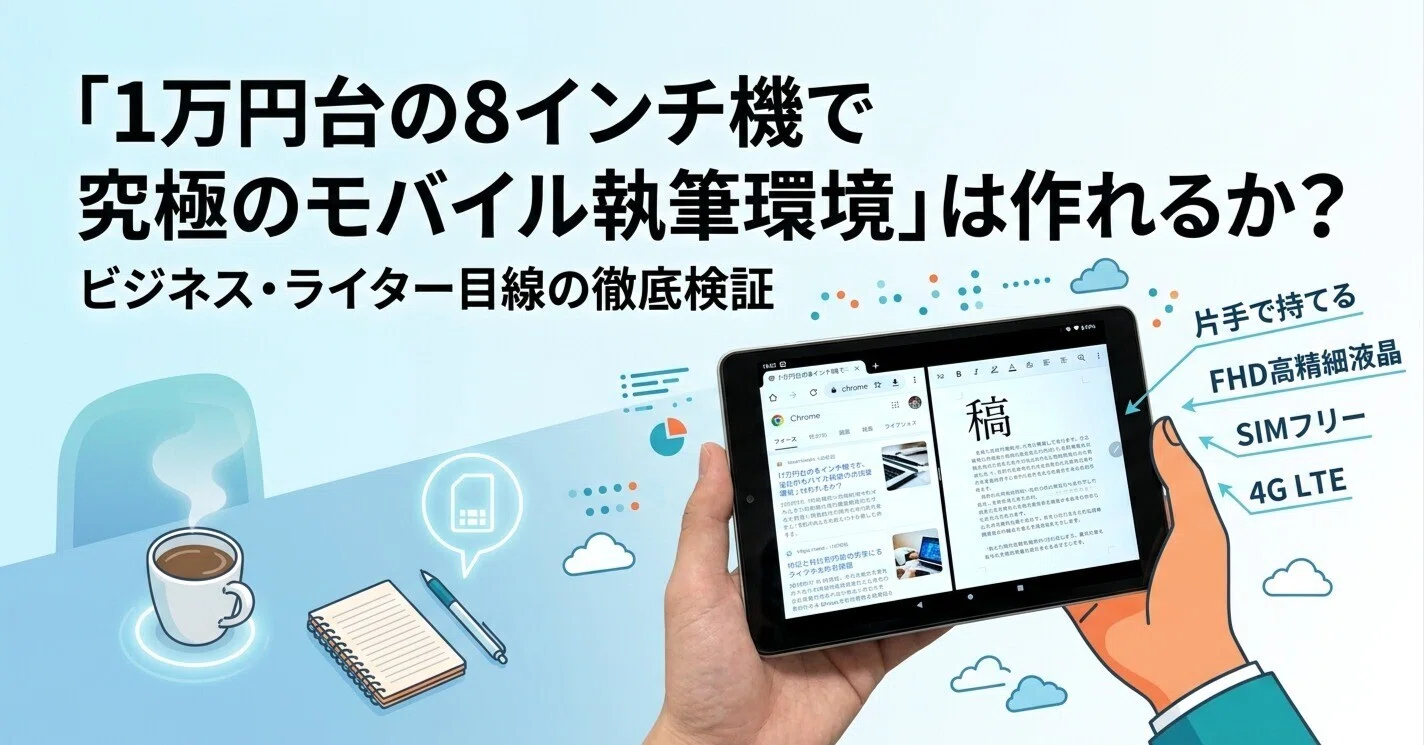 uauu t30】！1万円台の8インチ機で「究極のモバイル執筆環境」は作れる