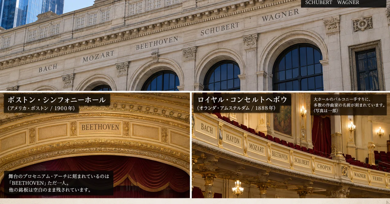 なぜコンサートホールの壁に大作曲家の名前が刻まれている？――建物の