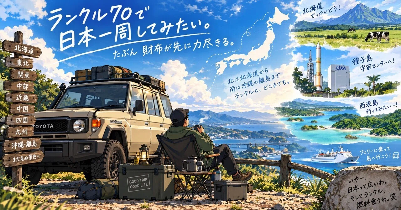 ランクル70で日本一周したい。車中泊で北海道から沖縄・離島まで……財布