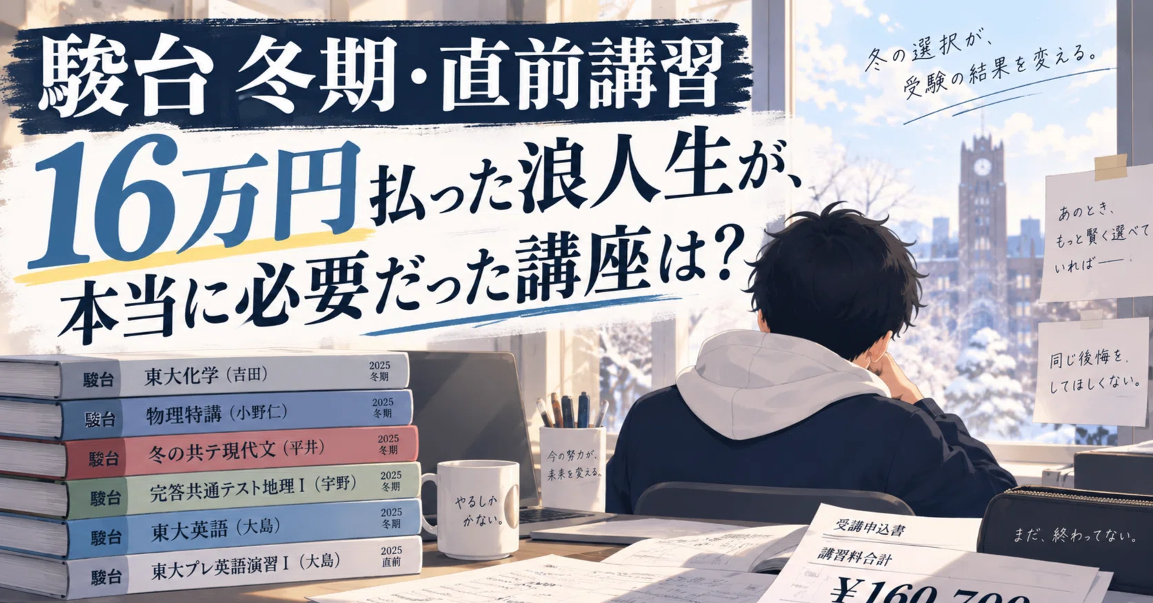 駿台の冬期・直前講習に16万円払った浪人生が、本当に必要だった講座を