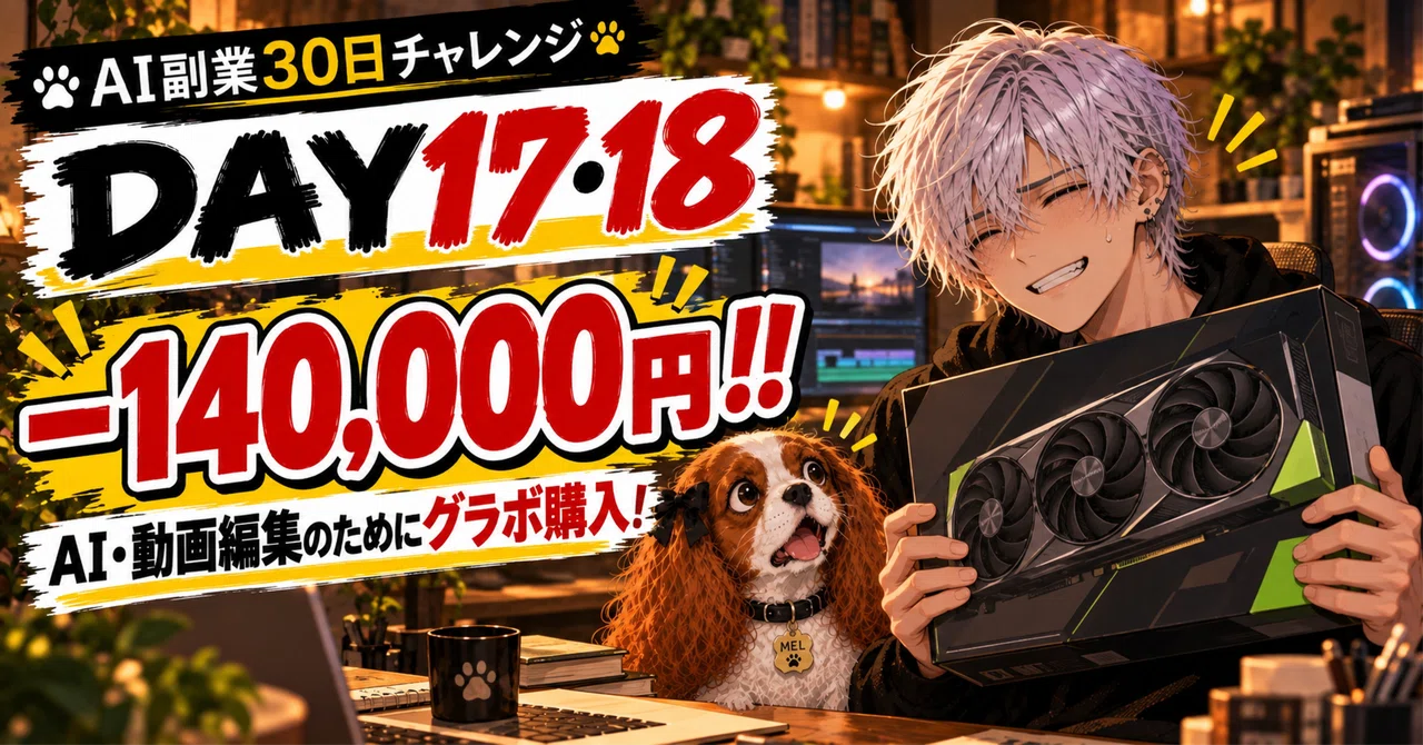 AI副業30日チャレンジ DAY17・18｜マイナス14万円！！何に投資するか悩んでいたら、…