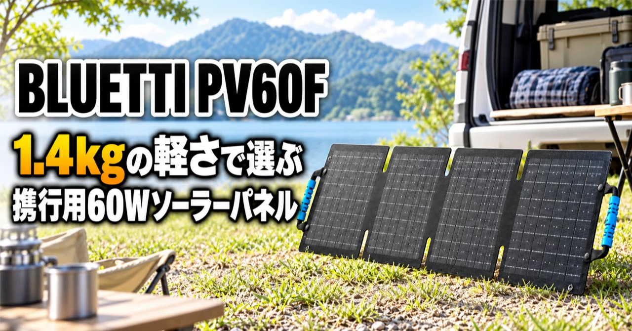BLUETTI PV60F のレビュー・口コミ評判と特徴 1.4kgの軽さで選ぶ携行用
