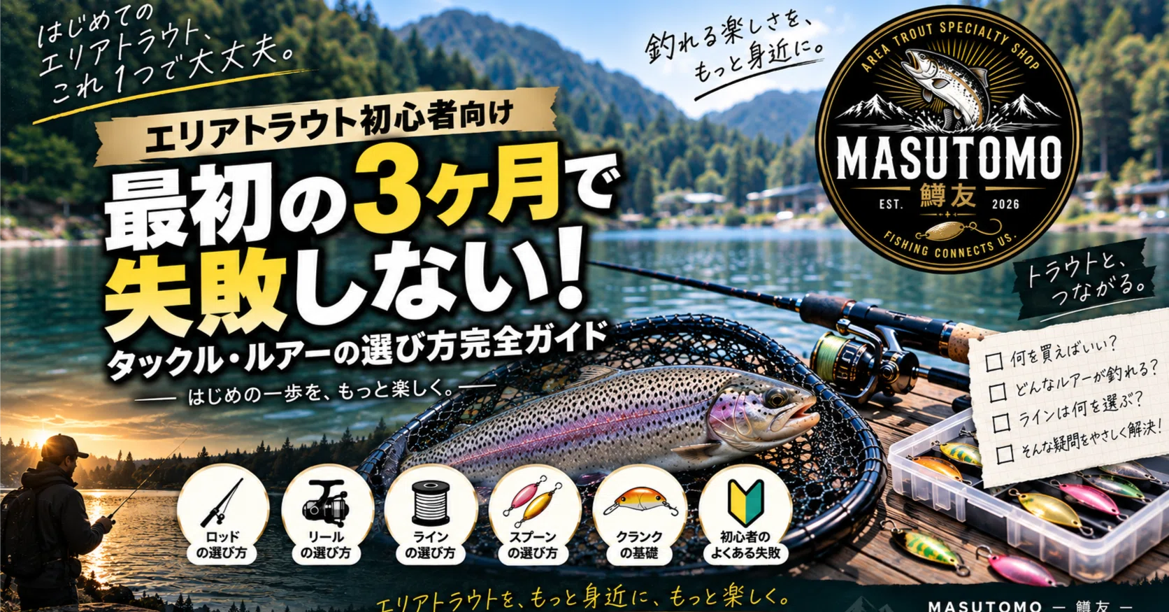 エリアトラウト初心者向け】最初の3ヶ月で失敗しない！タックル