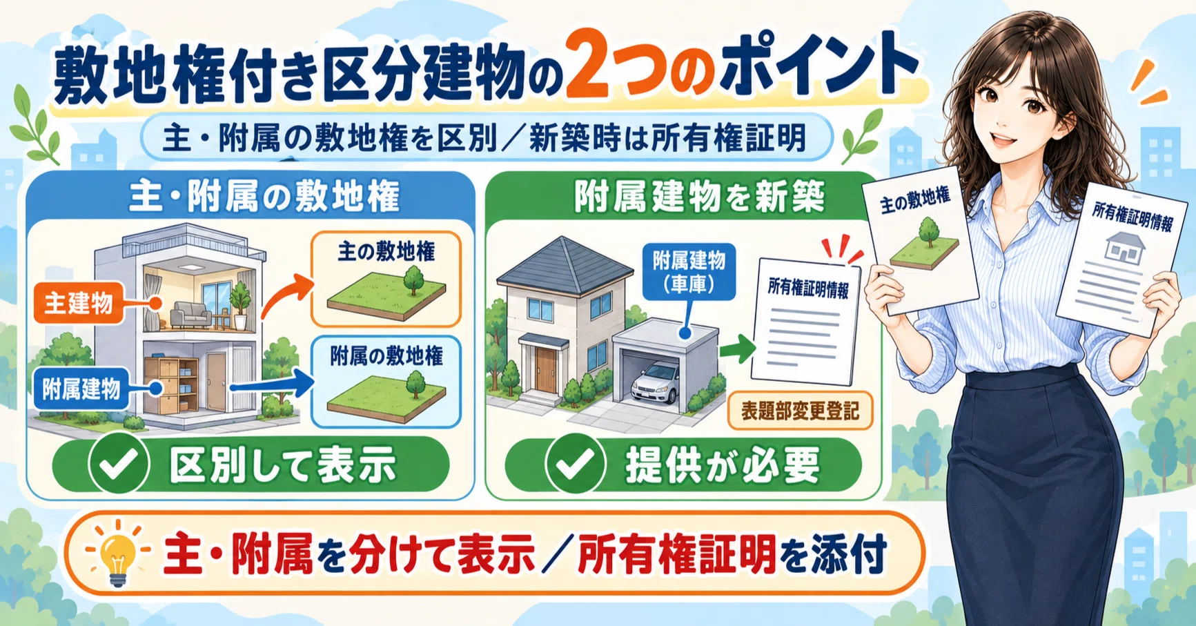 土地家屋調査士受験生向け】令和2年度 第13問〜主と附属の敷地権、区
