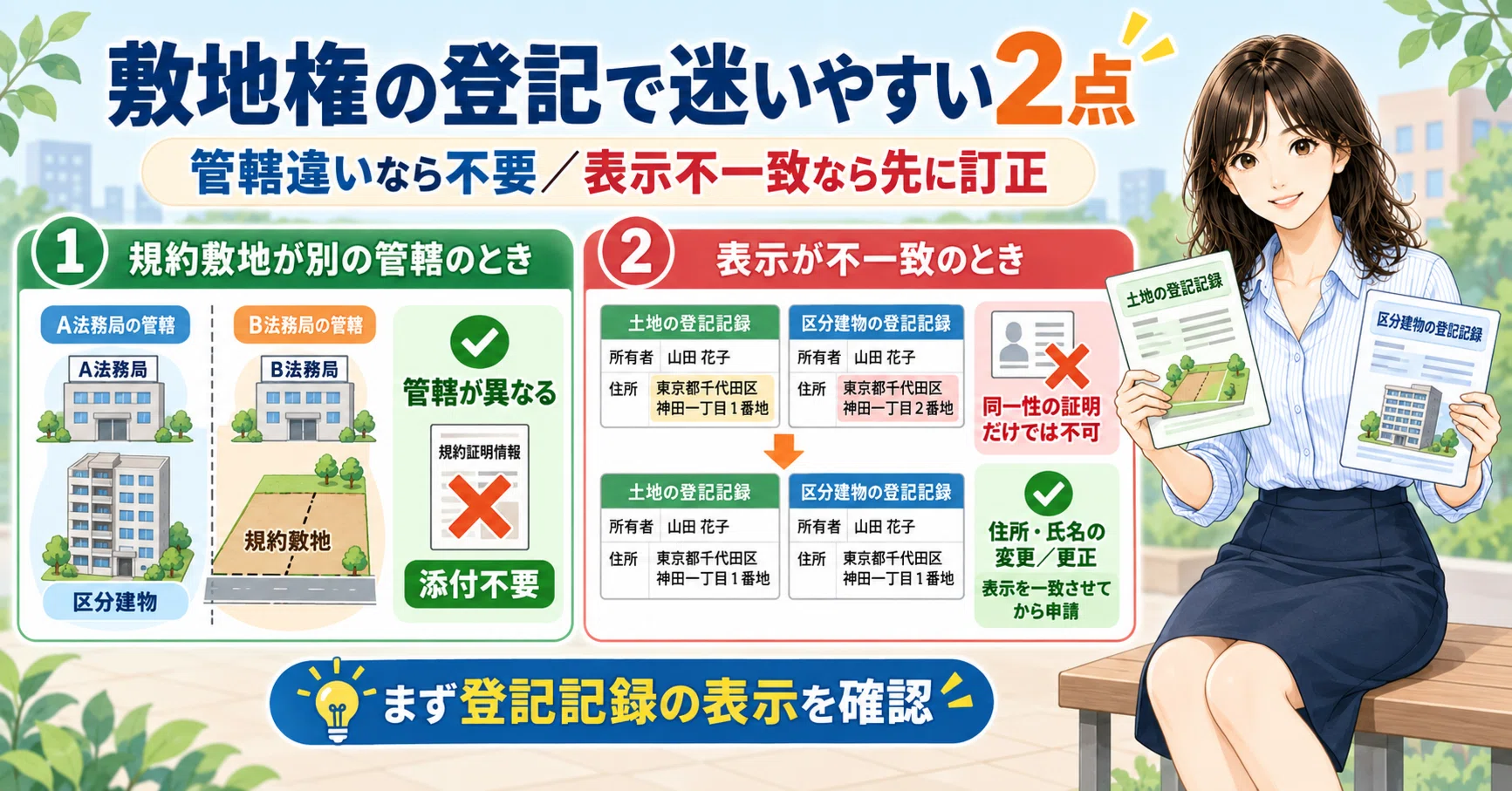 土地家屋調査士受験生向け】令和2年度 第14問〜別管轄の規約敷地の分筆