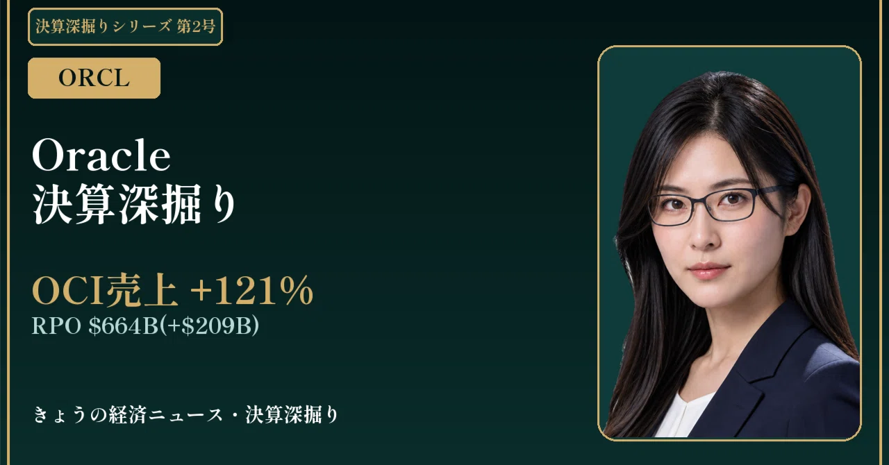 決算深掘り】Oracle（ORCL） FY2027 Q1：OCI売上121%増・RPO 6640億
