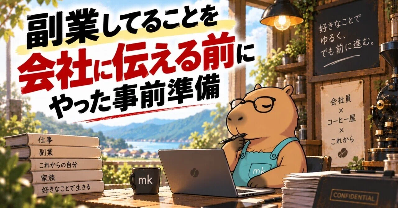 副業してることを会社に伝える前にやった事前準備｜mk / コーヒーで