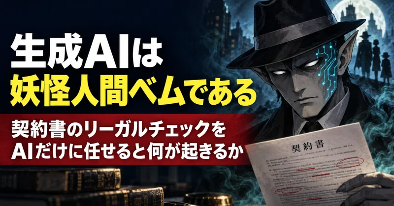生成AIは妖怪人間ベムである ―― 　　　契約書のリーガルチェックをAIだけに任せると何が起きるか eyecatch