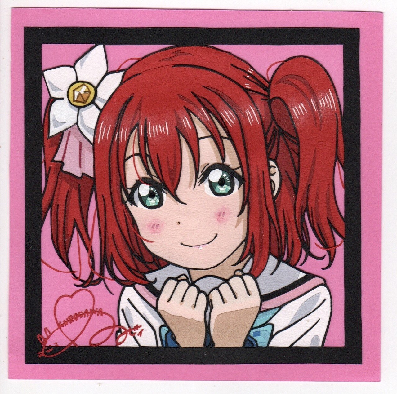 ラブライブサンシャイン 黒澤ルビィミニカラー切り絵 まゆきみ Note ラブライブサンシャイン 黒澤ルビィミニカラー切り絵 まゆきみ Note