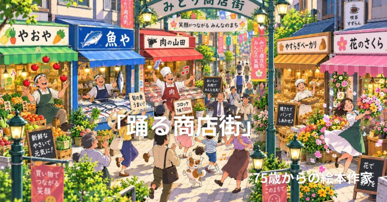 踊る商店街」｜75歳からの絵本作家