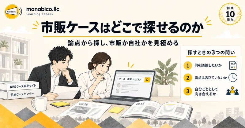 ケースは、作る前に探せます——決め手は「何を議論してもらうか」