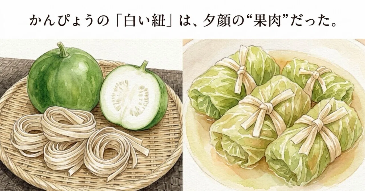 名脇役たちの物語 第2弾：『かんぴょうの「白い紐」は、夕顔の“果肉