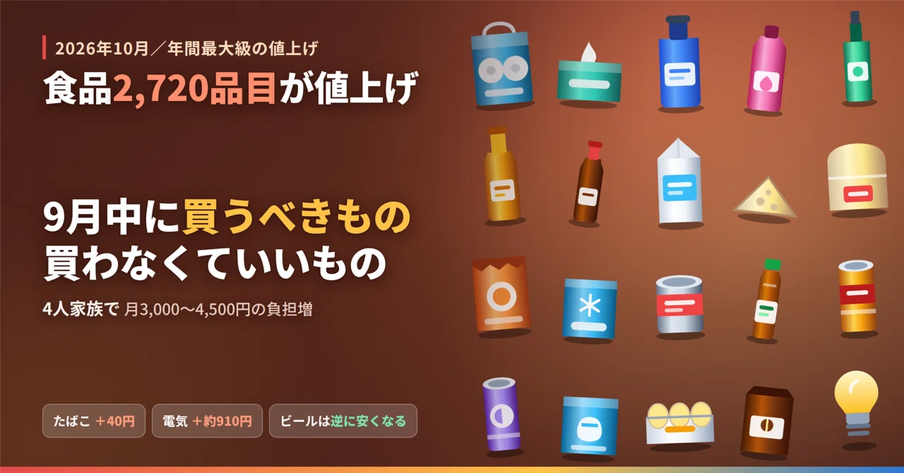 ＊marron＊（9月より値上げ）さん専用 10月から食品2,720品目が値上げ‼︎ 9月中に買うべきもの・買わなくて