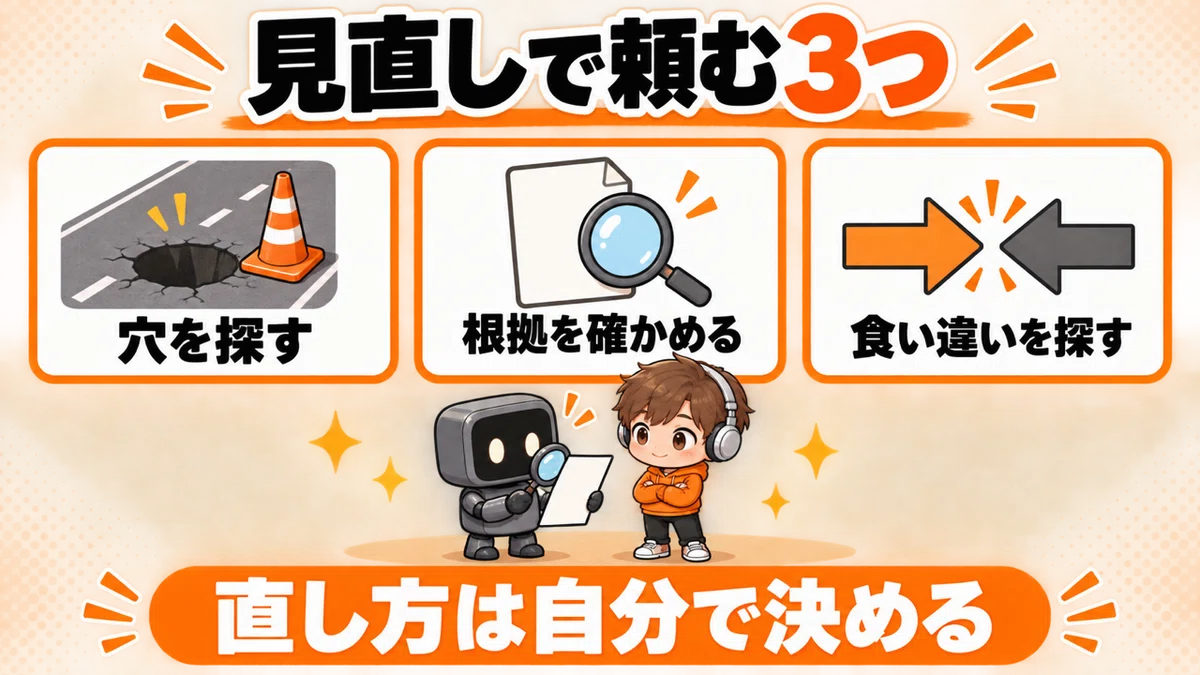 見直しで頼む3つ