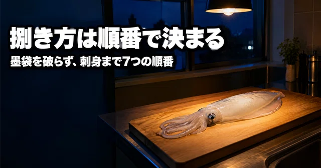 アオリイカの捌き方｜墨袋を破らず刺身まで仕上げる7つの順番