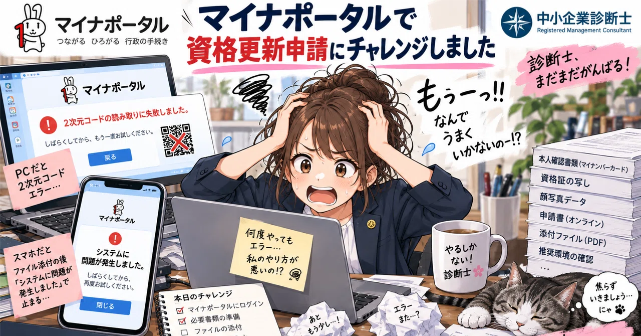診断士の資格更新でマイナポータルにてんやわんやした話（初期設定・QR