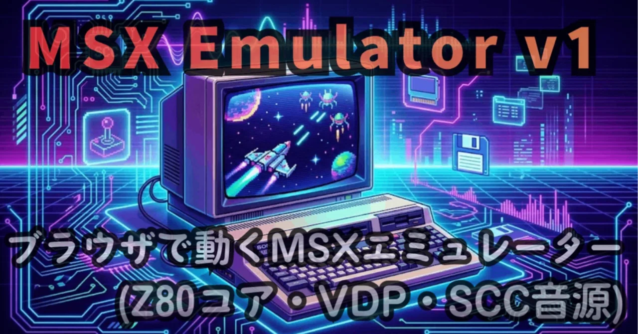 MSX Emulator v1 — ブラウザで動くMSXエミュレーター (Z80コア・VDP