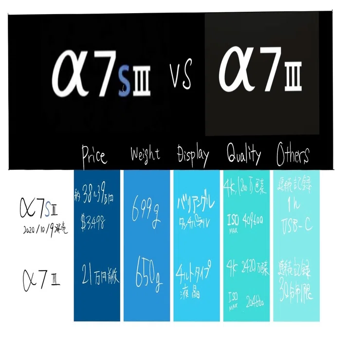 SONY α7S3 と α73 の違い比較まとめ〜ソニー α7SⅢ vs α7Ⅲ〜｜Appleと 