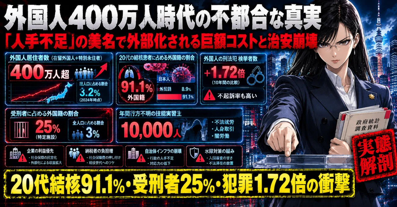 【記事まとめ】外国人400万人時代の不都合な真実。治安・医療・コスト構造の全論点アーカイブ|Akuma Shogun