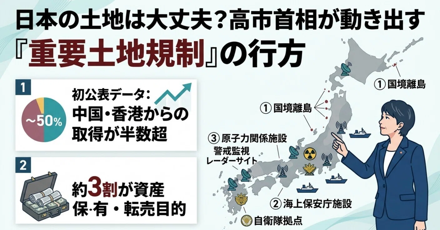日本の土地は大丈夫？高市首相が動き出す「重要土地規制」の行方｜都市