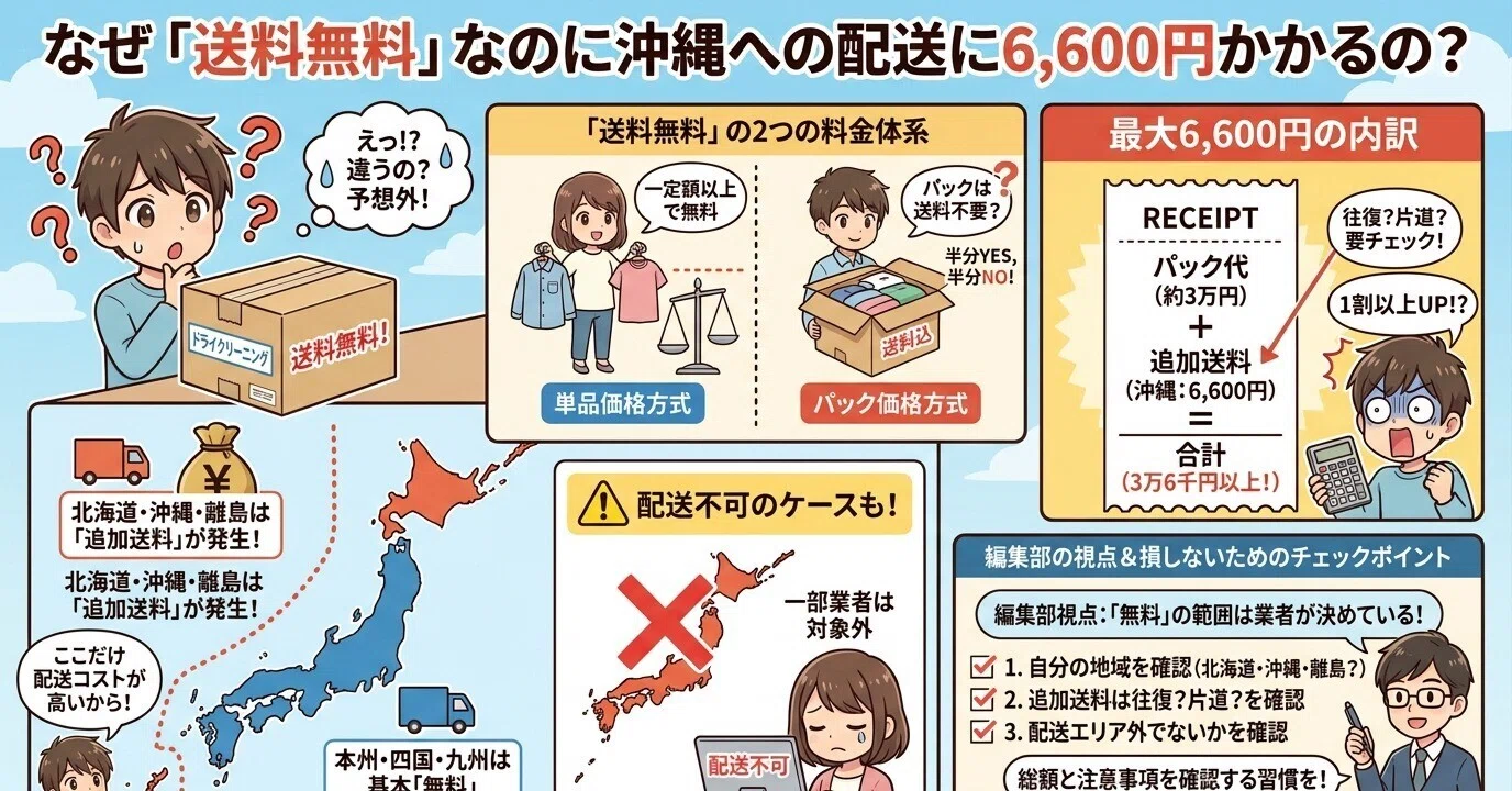 送料無料」なのに、なぜ沖縄だと6,600円も払うことになるのか｜くくく