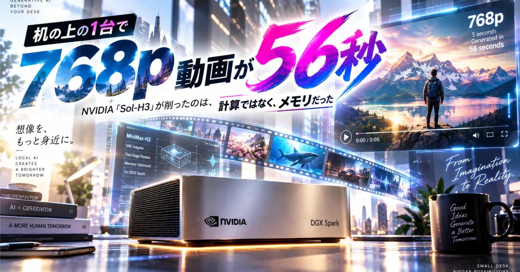 机の上の1台で768p動画が56秒。NVIDIA「Sol-H3」が削ったのは計算では