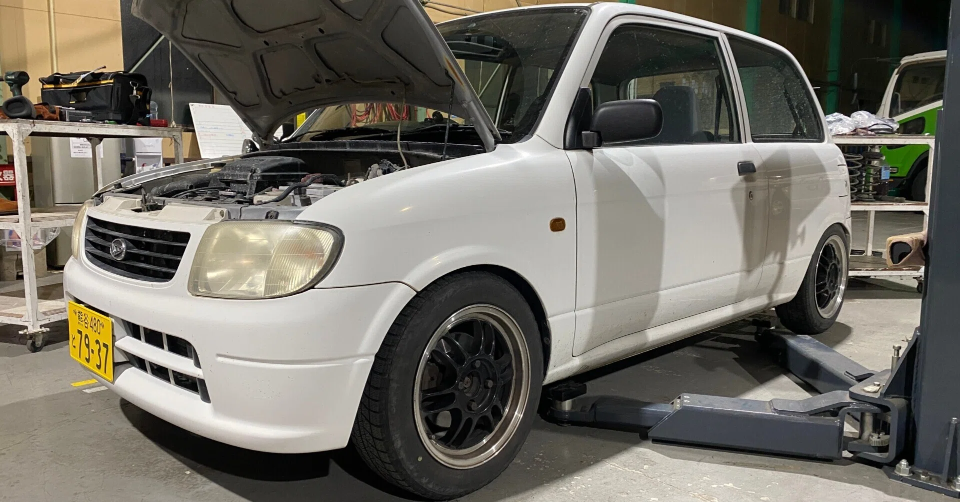 L700Sミラ：車高調組み直しとアライメント調整｜Weekend Garage & Cars