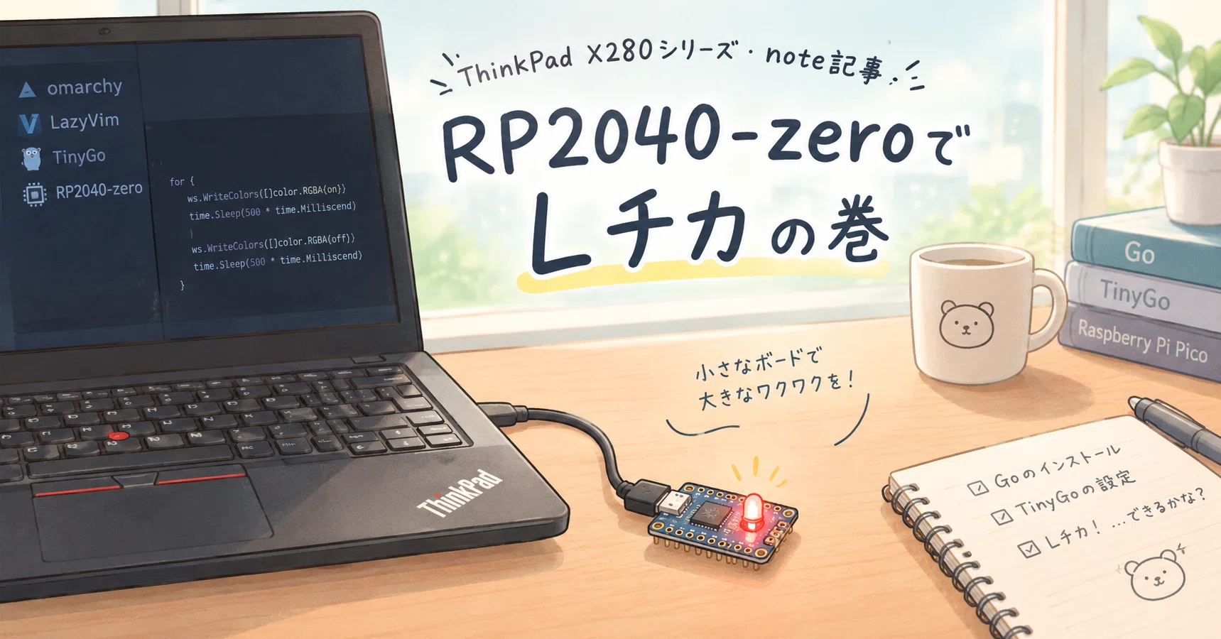 RP2040-zeroでLチカの巻｜やきそば