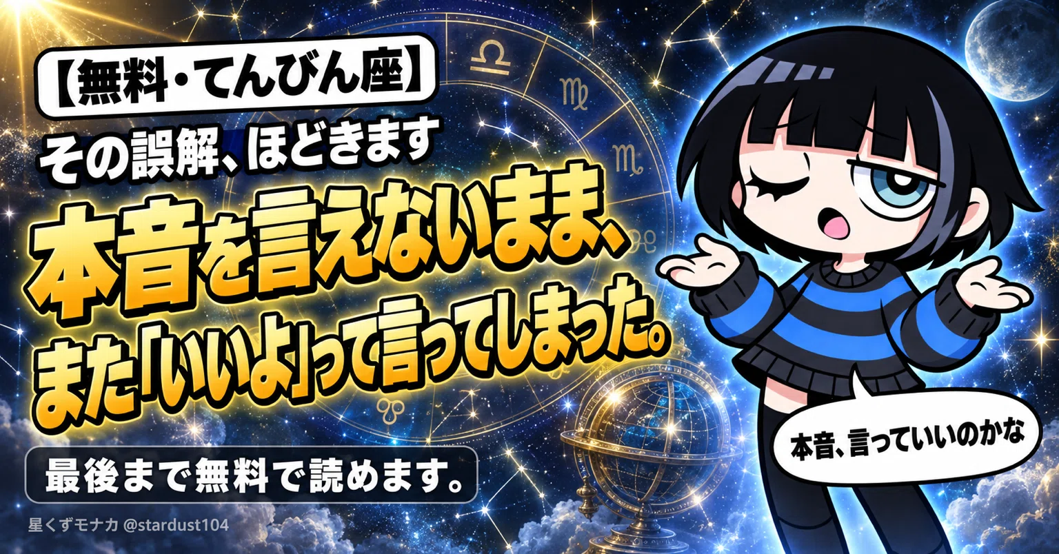 てんびん座】本音を言えないまま、また「いいよ」って言ってしまった