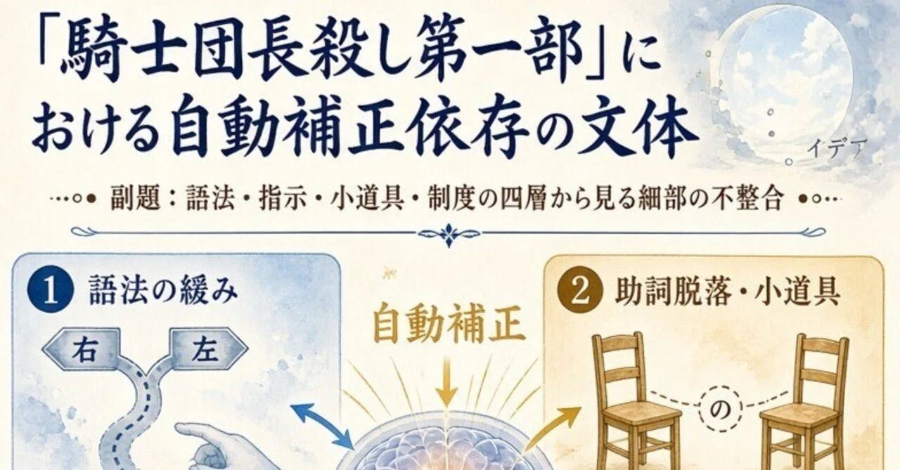 村上春樹『騎士団長殺し第一部 顕れるイデア編』における自動補正依存