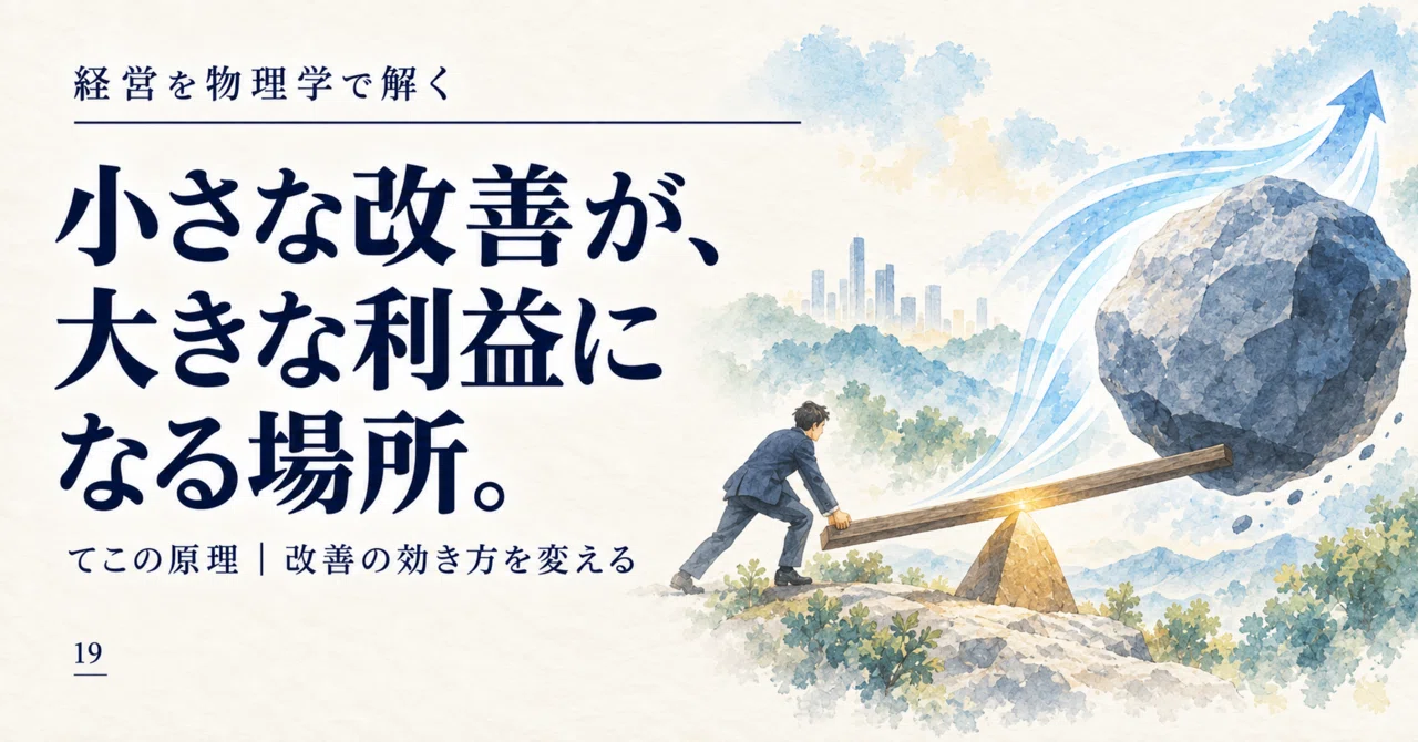 Where small improvements lead to big gains.｜経営の「実は」を物理学で解く｜山並憲司