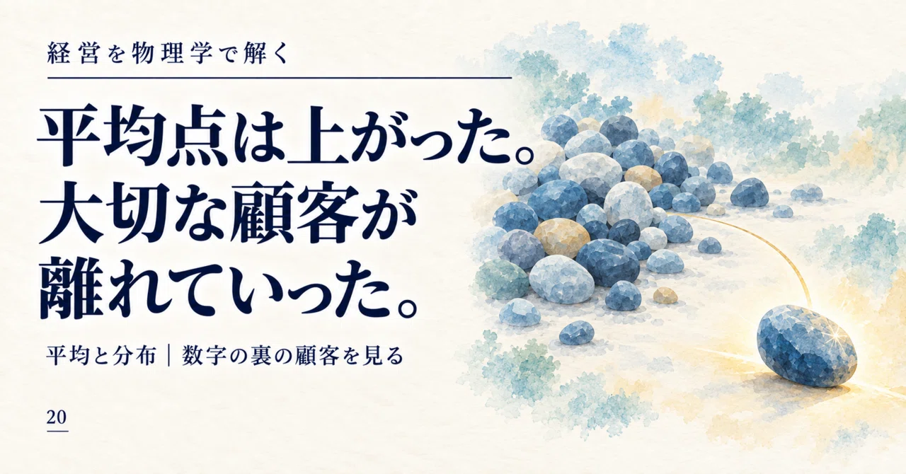 The average score went up. A valuable customer left.｜経営の「実は」を物理学で解く｜山並憲司