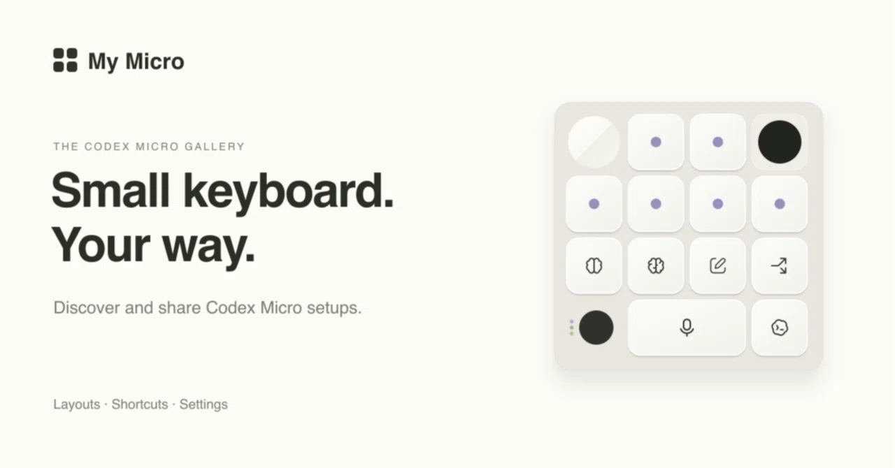 Codex Microの設定を見せ合うサイト「My Micro」をつくった｜Kousei
