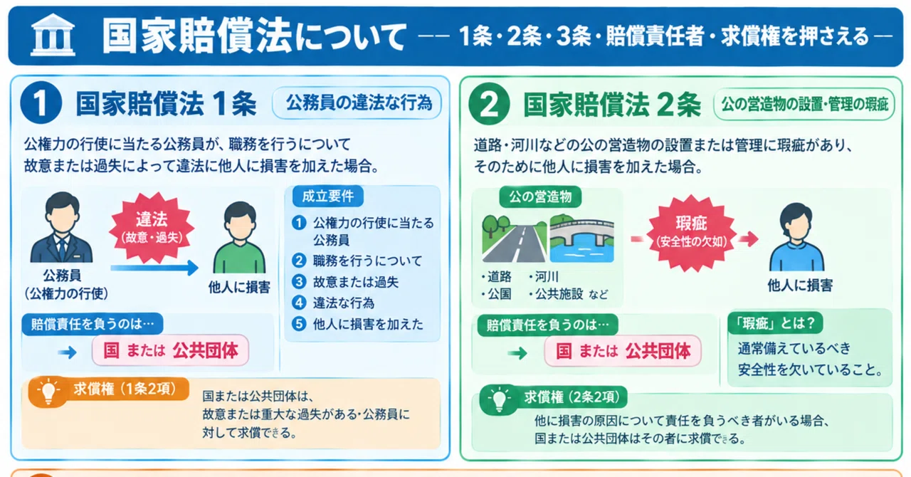 国家賠償法――1条・2条・賠償責任者・求償権｜ヒロノブ