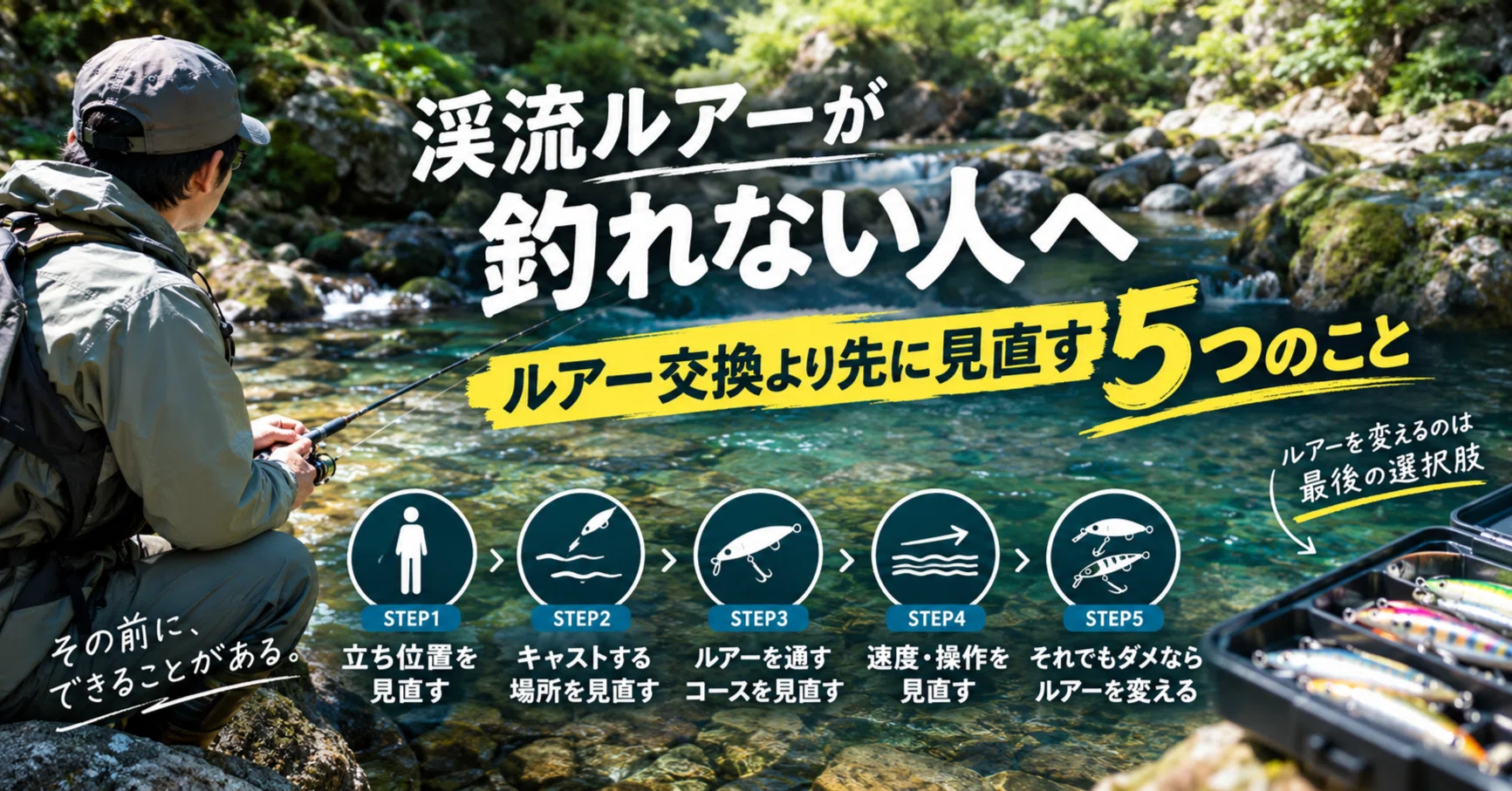渓流ルアーが釣れない人へ｜ルアー交換より先に見直す5つのこと