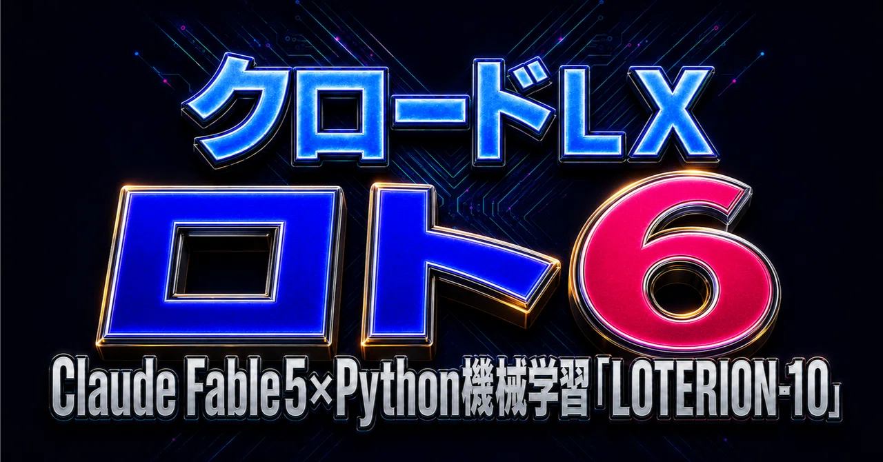 Python And Claude 【ロト6予想】第2139回2026年09月21日(月)Claude Fable5×Python機械学習モデル「LOTERION-10 ...