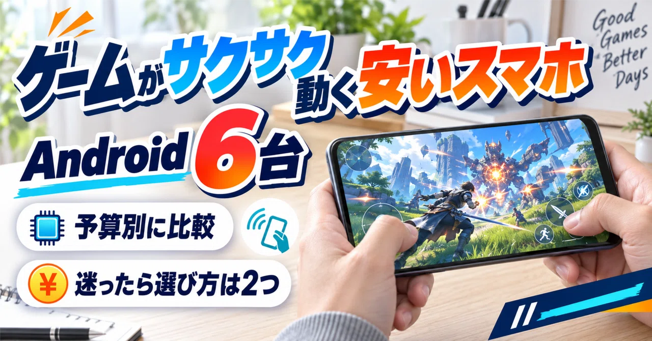 ゲームがサクサク動くスマホで安いのはどれ？Android6機種を予算別に