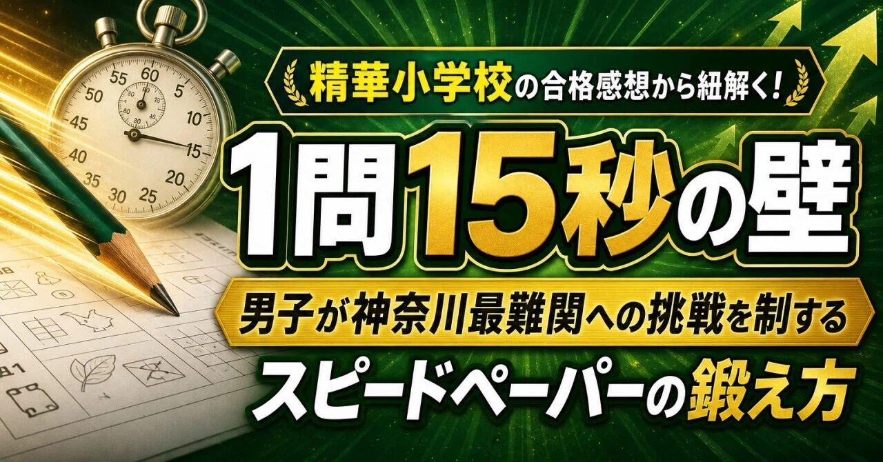 精華小学校の合格感想から紐解く！男子が神奈川最難関への挑戦を制する